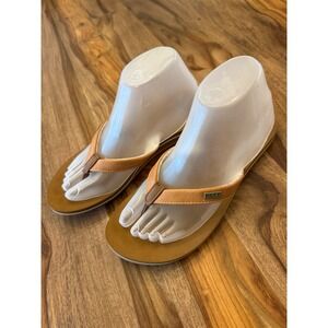 Reef Cushion Women Flip Flop Sandals Tan Brown Thong Beach Shoes Size 8